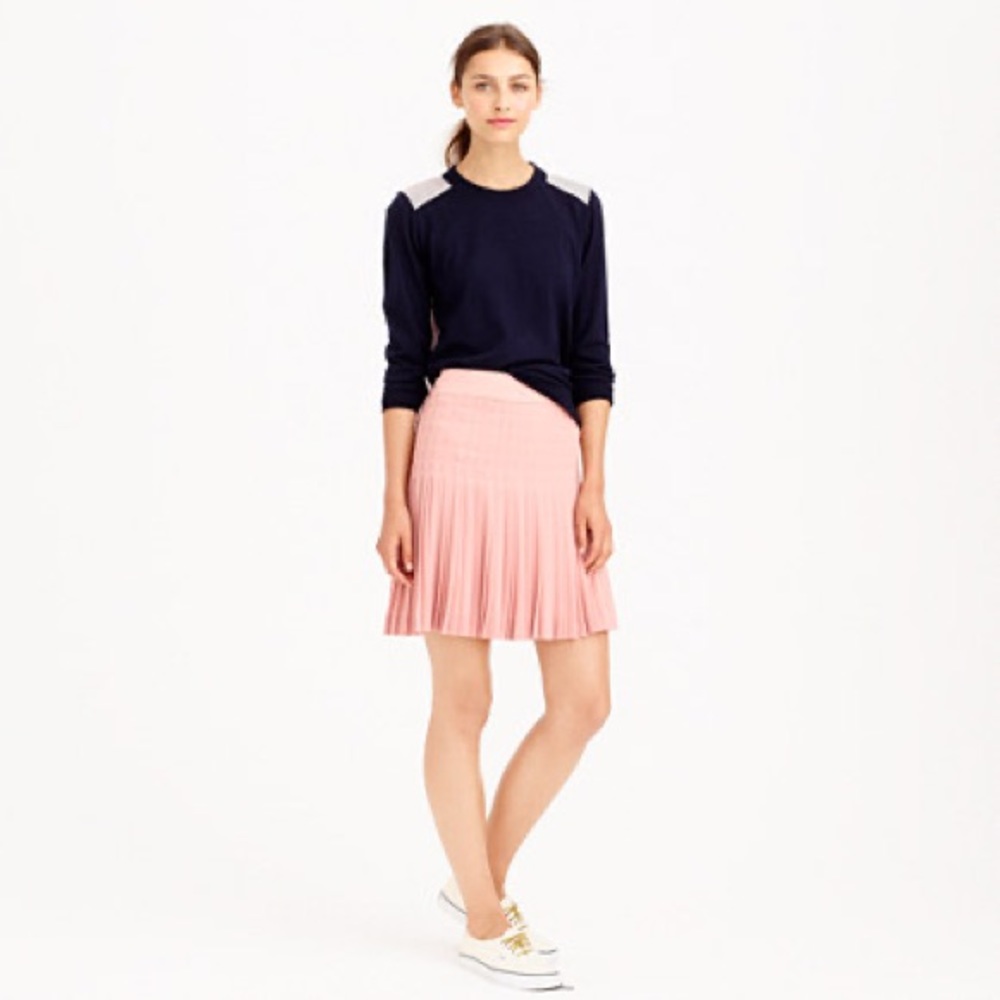 J. Crew Pink Pleated Lattice Skirt Size 8